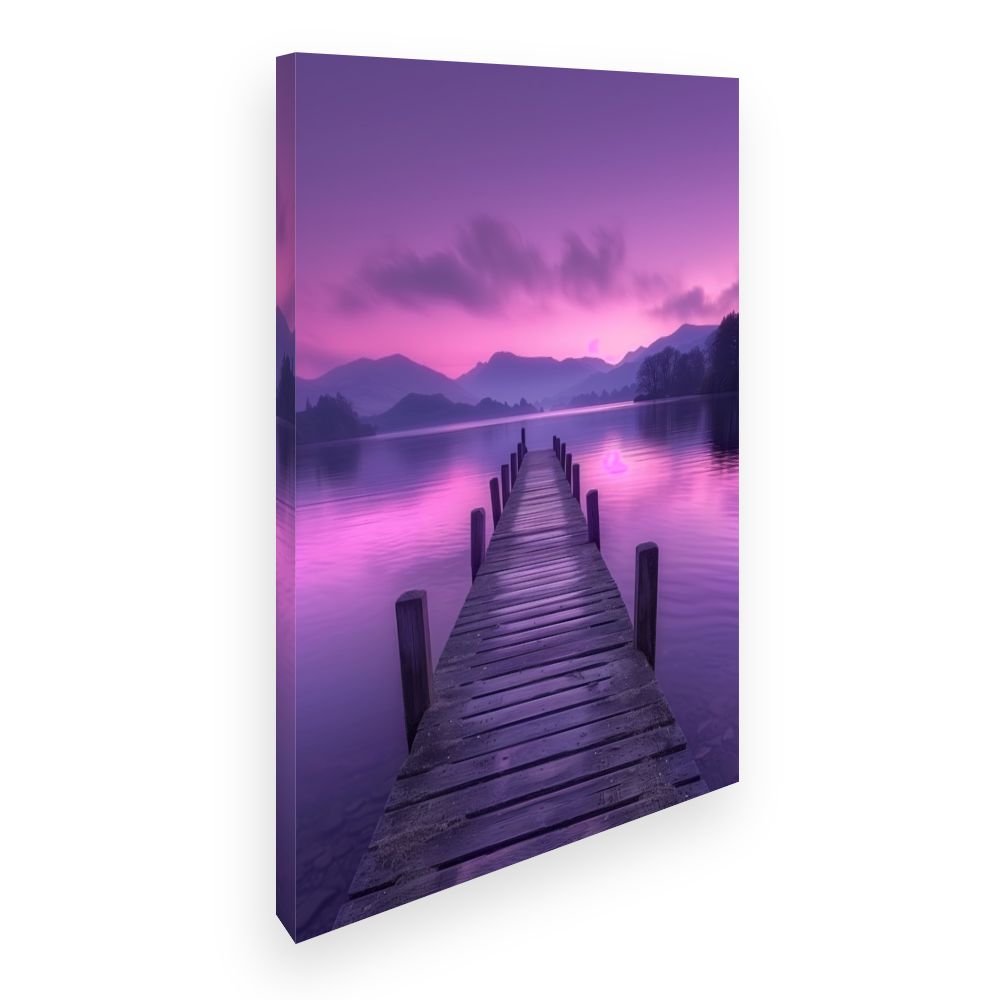 Toile Ponton au crépuscule