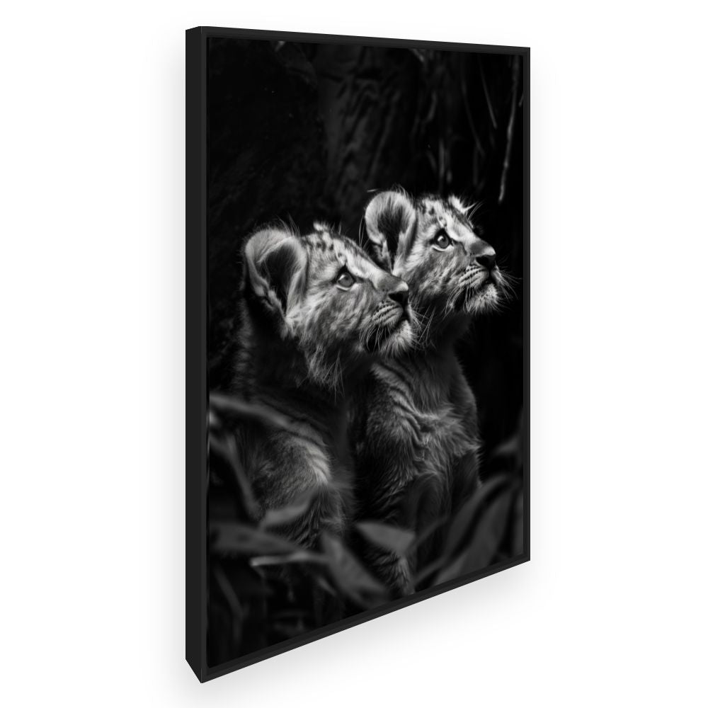 Toile Jeunes lions majestueux