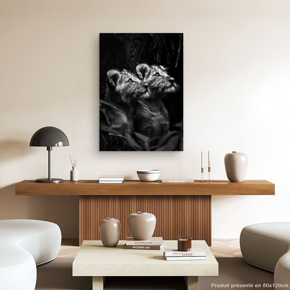 Tableau Jeunes lions majestueux
