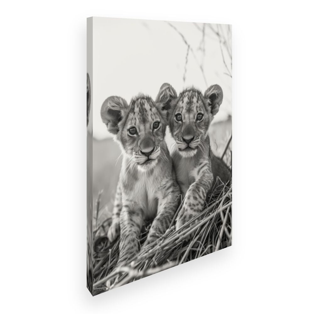 Toile Petits lions adorables