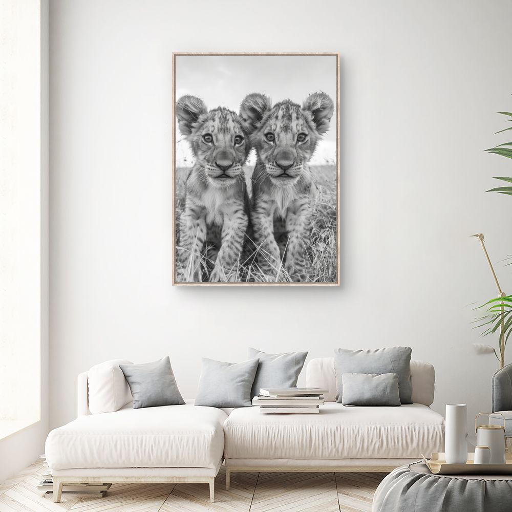 Tableau Lionceaux câlins