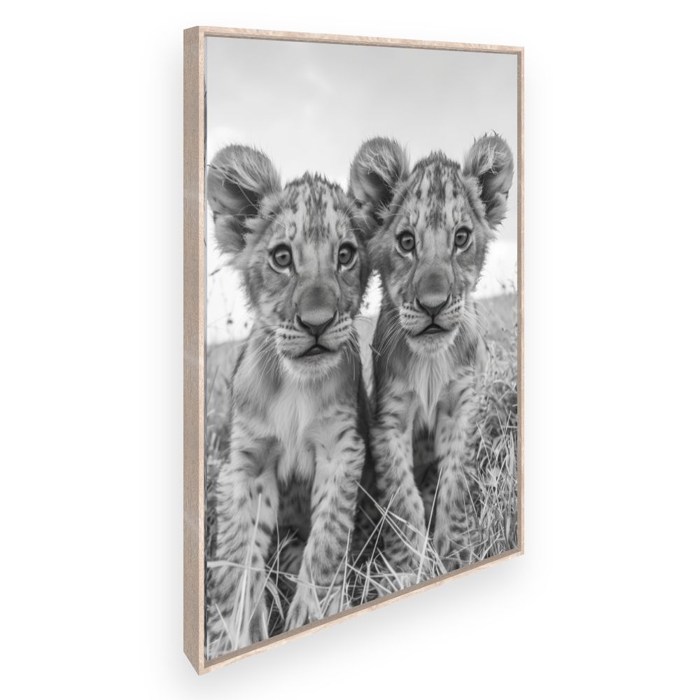 Toile Lionceaux câlins