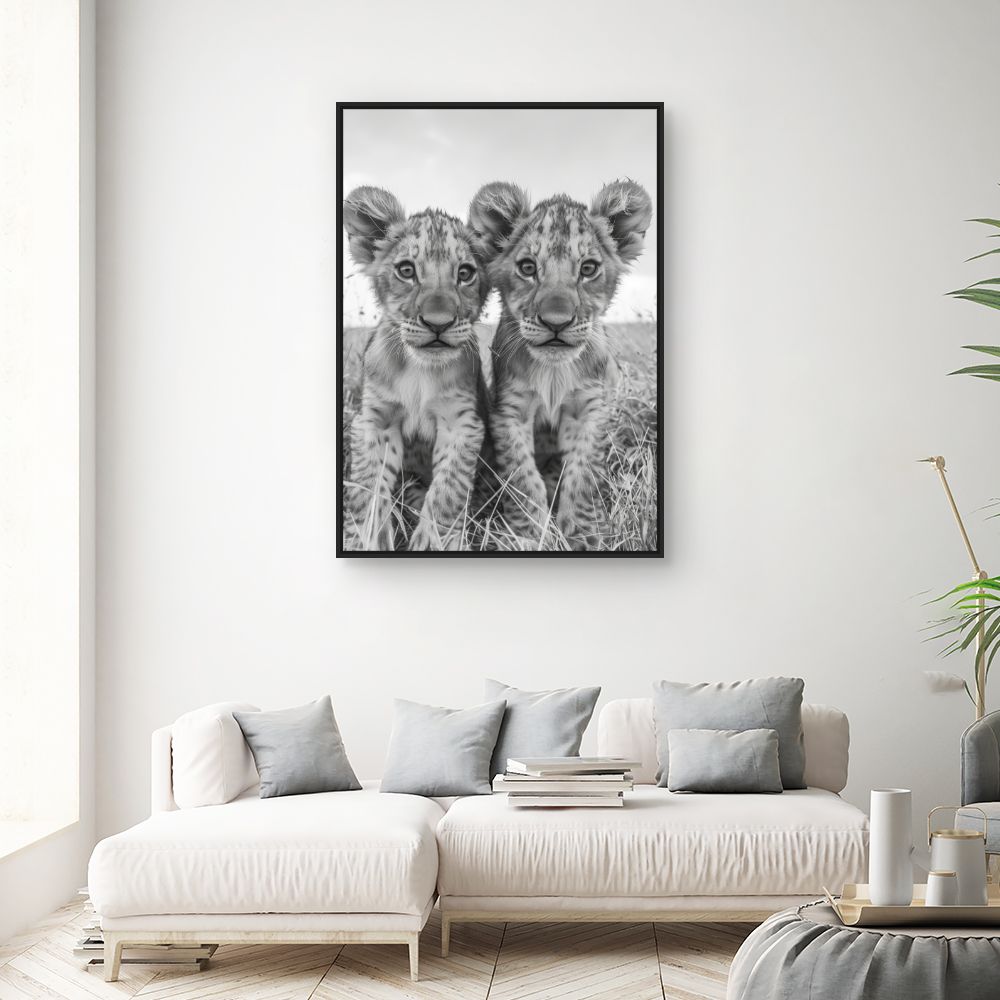 Tableau Lionceaux câlins