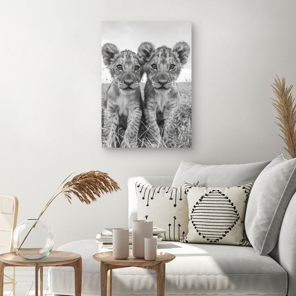 Tableau Lionceaux câlins
