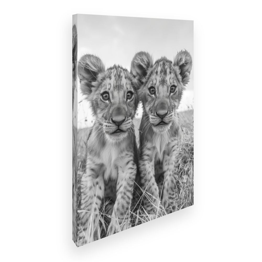 Toile Lionceaux câlins