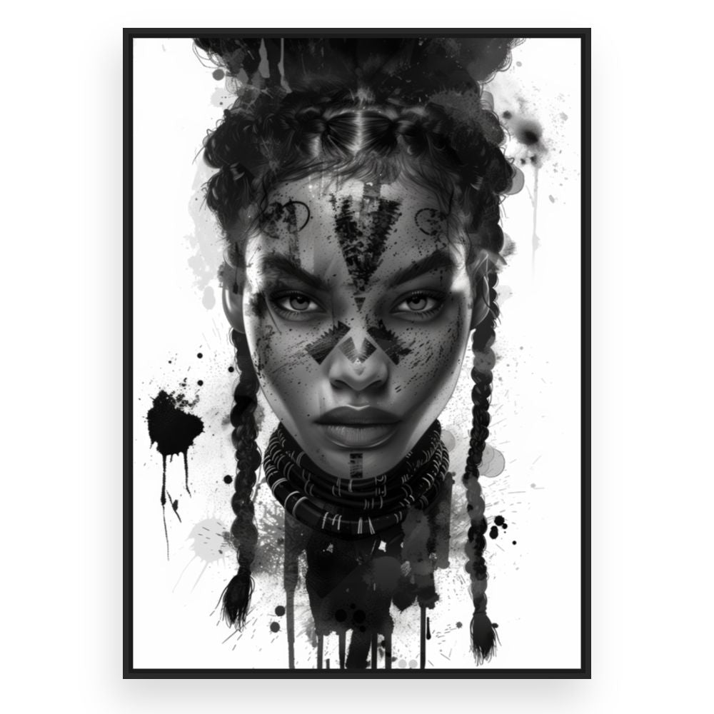 Toile Portrait tribal moderne