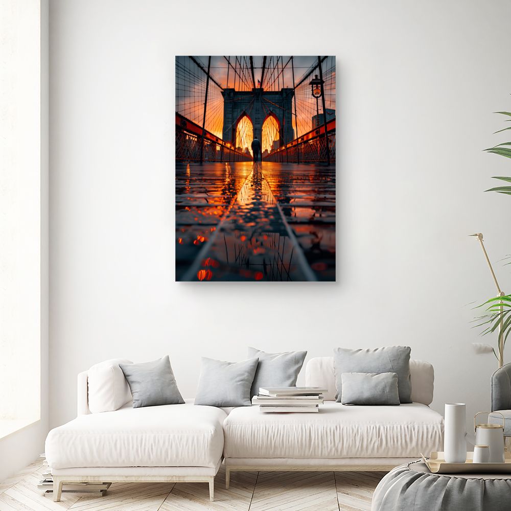 Tableau Coucher de soleil urbain