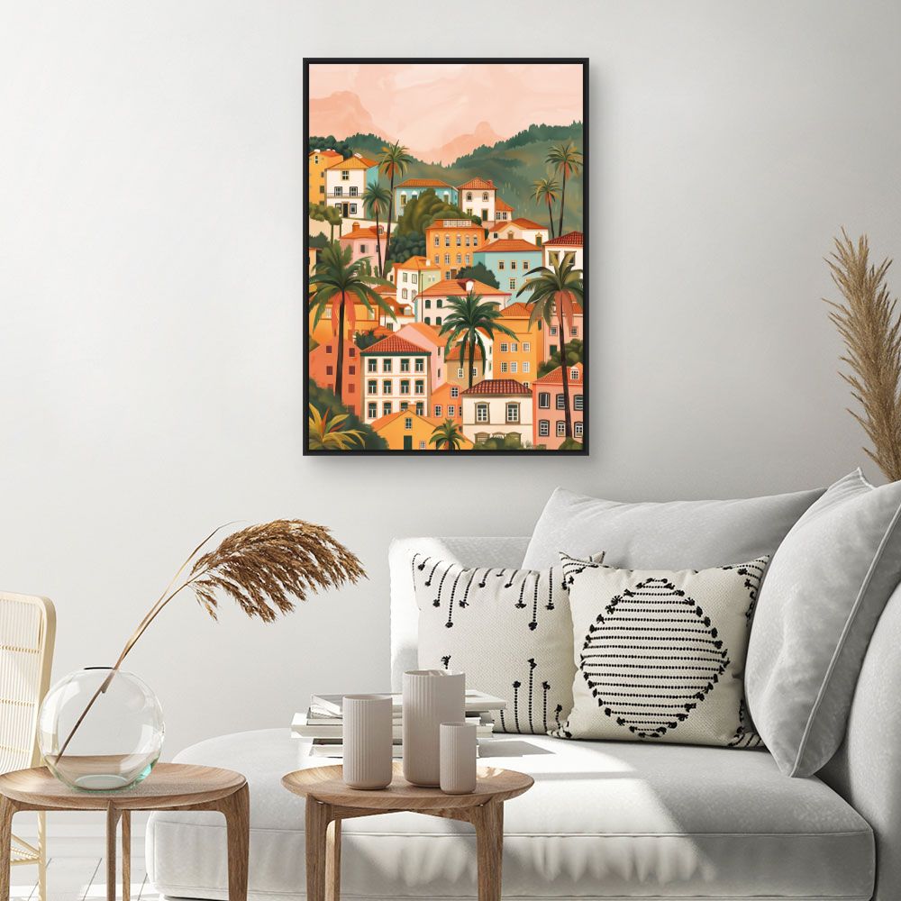 Toile "Maisons ensoleillées"