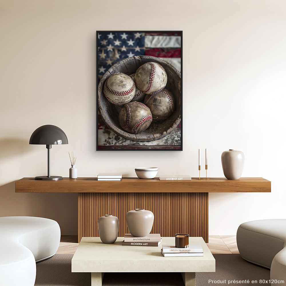 Toile "Baseball vintage iconique"