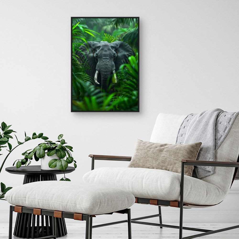 Toile "Éléphant majestueux caché"