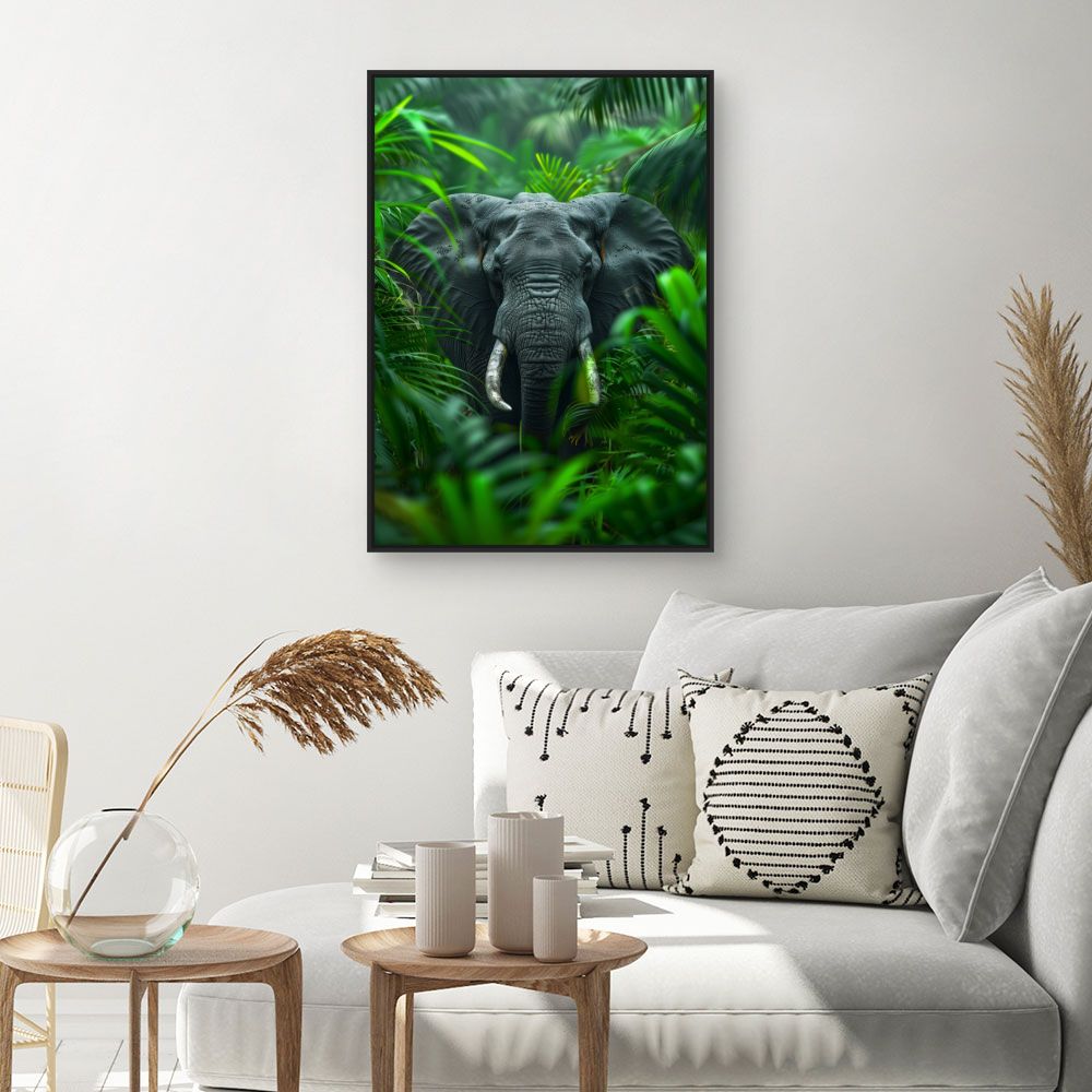 Toile "Éléphant majestueux caché"