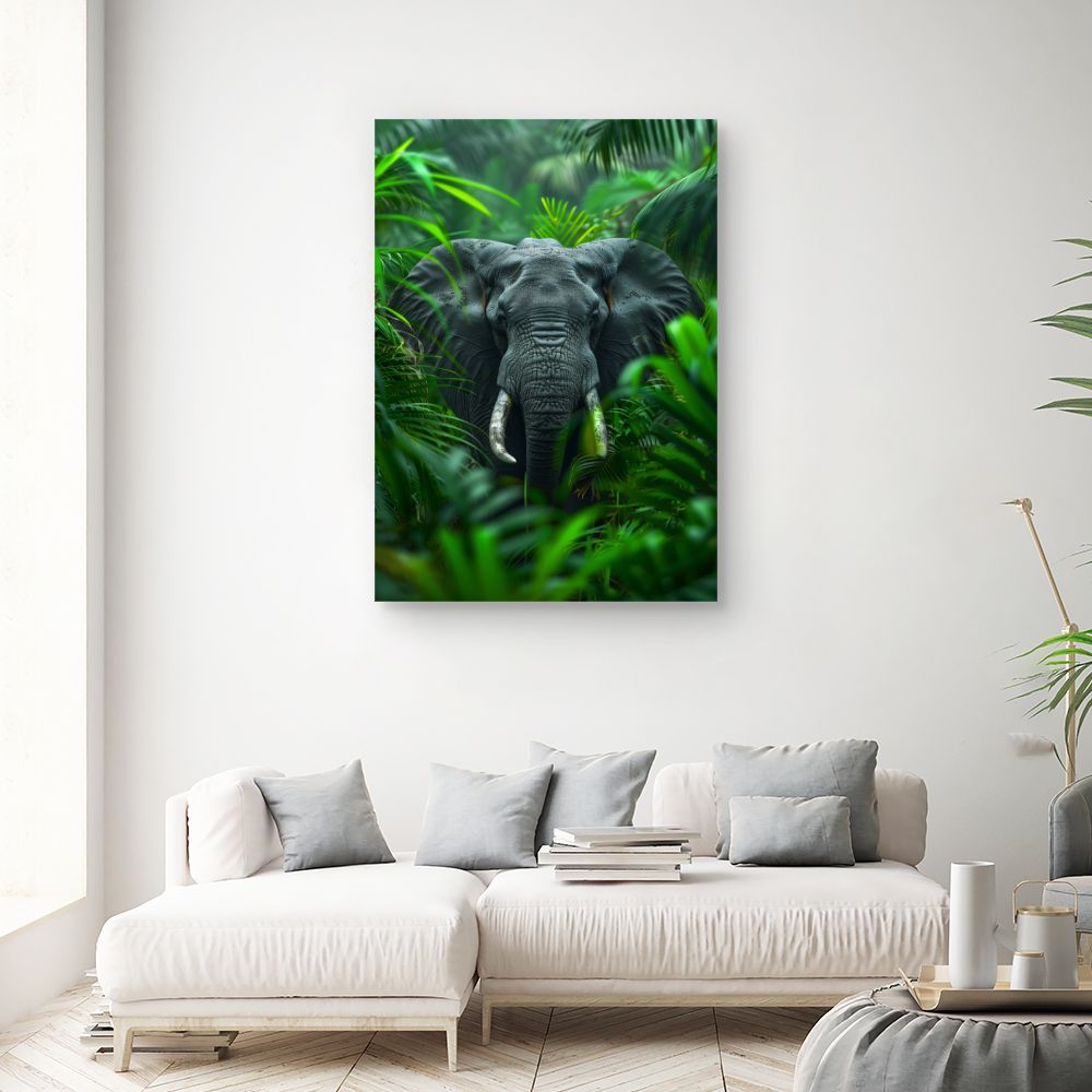 Toile "Éléphant majestueux caché"