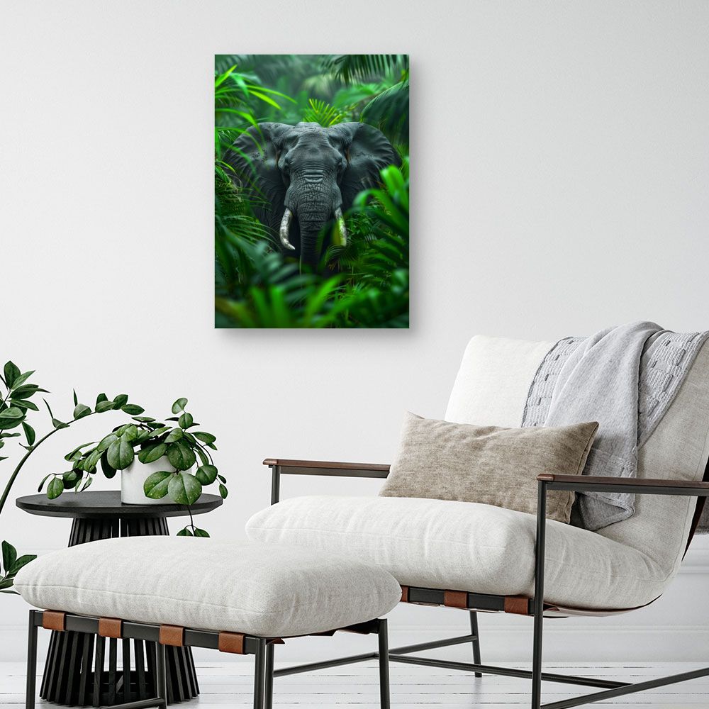 Toile "Éléphant majestueux caché"