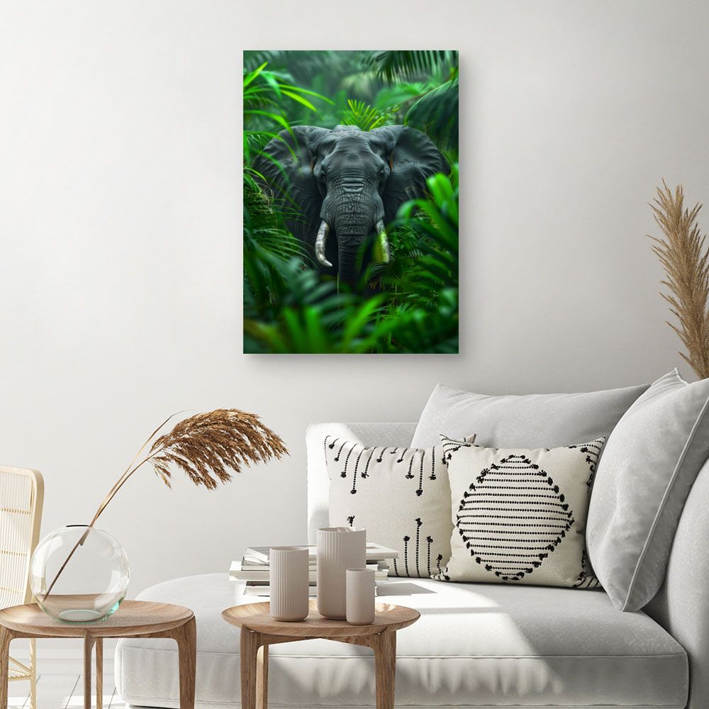Toile "Éléphant majestueux caché"
