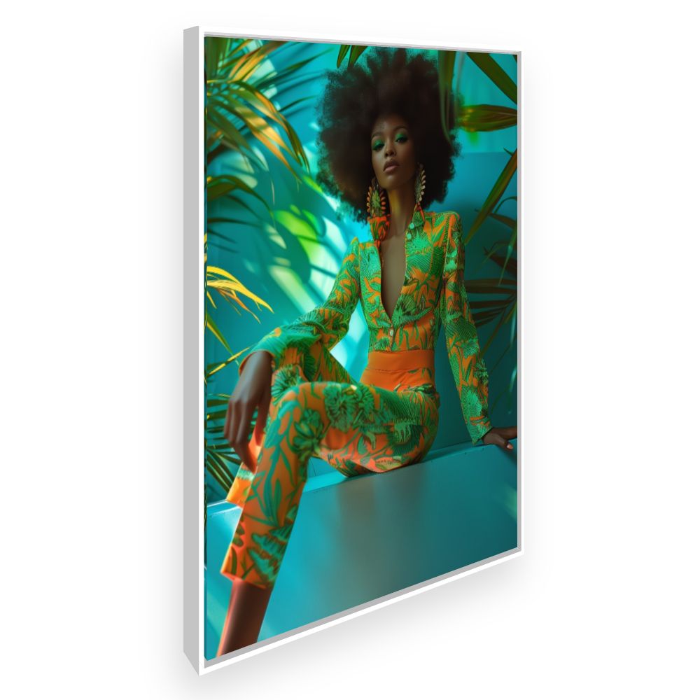 Toile Éclat exotique chic – toile cadre blanc (slide 2)
