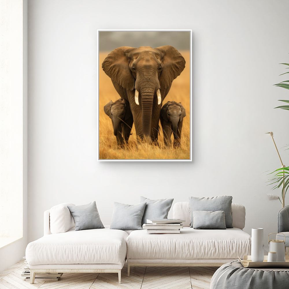 Toile "Éléphants majestueux"