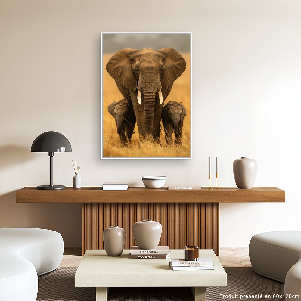 Toile "Éléphants majestueux"