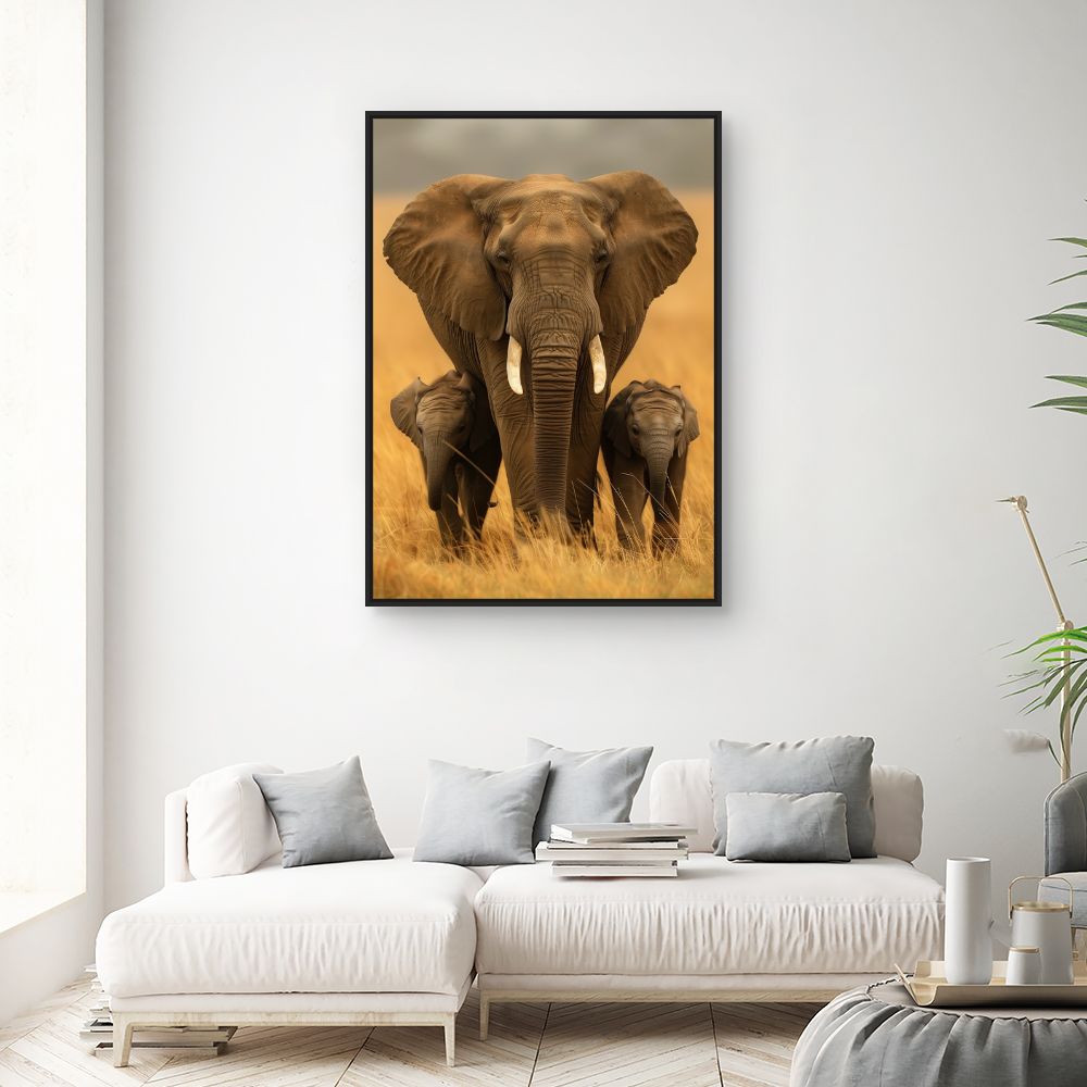 Toile "Éléphants majestueux"
