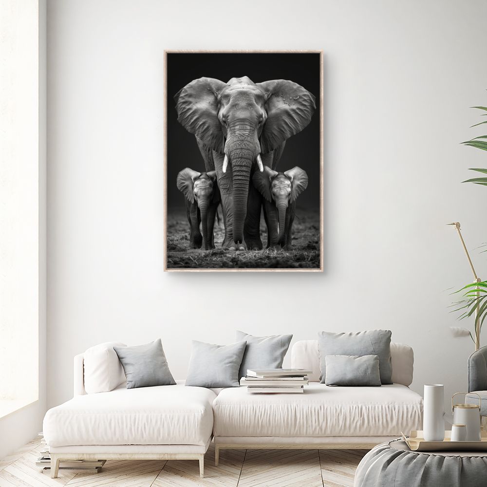 Toile "Éléphants majestueux"