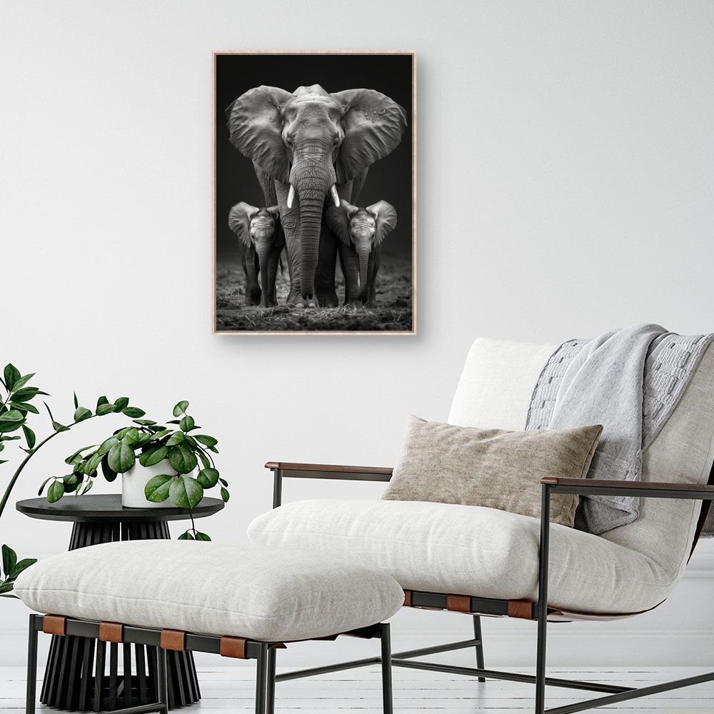 Toile "Éléphants majestueux"
