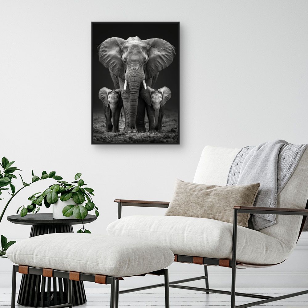 Toile "Éléphants majestueux"