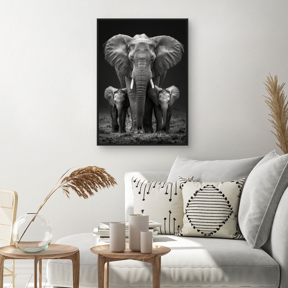Toile "Éléphants majestueux"
