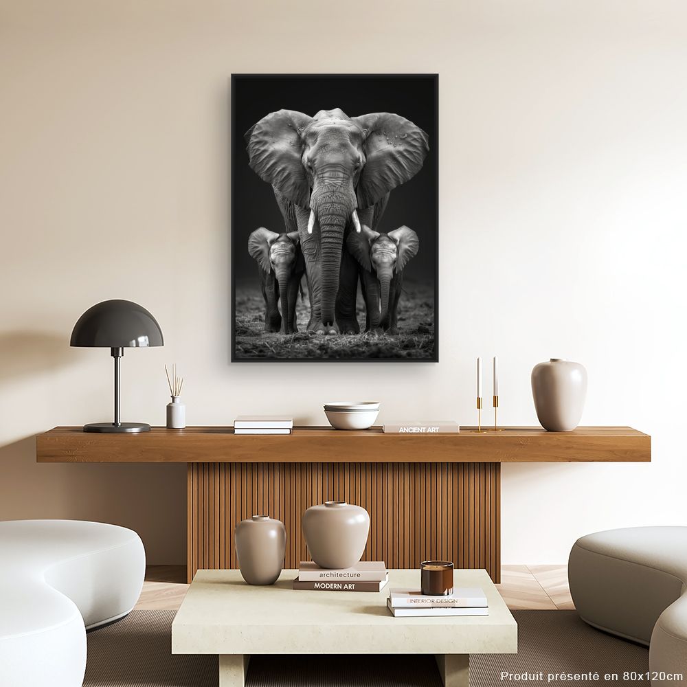 Toile "Éléphants majestueux"
