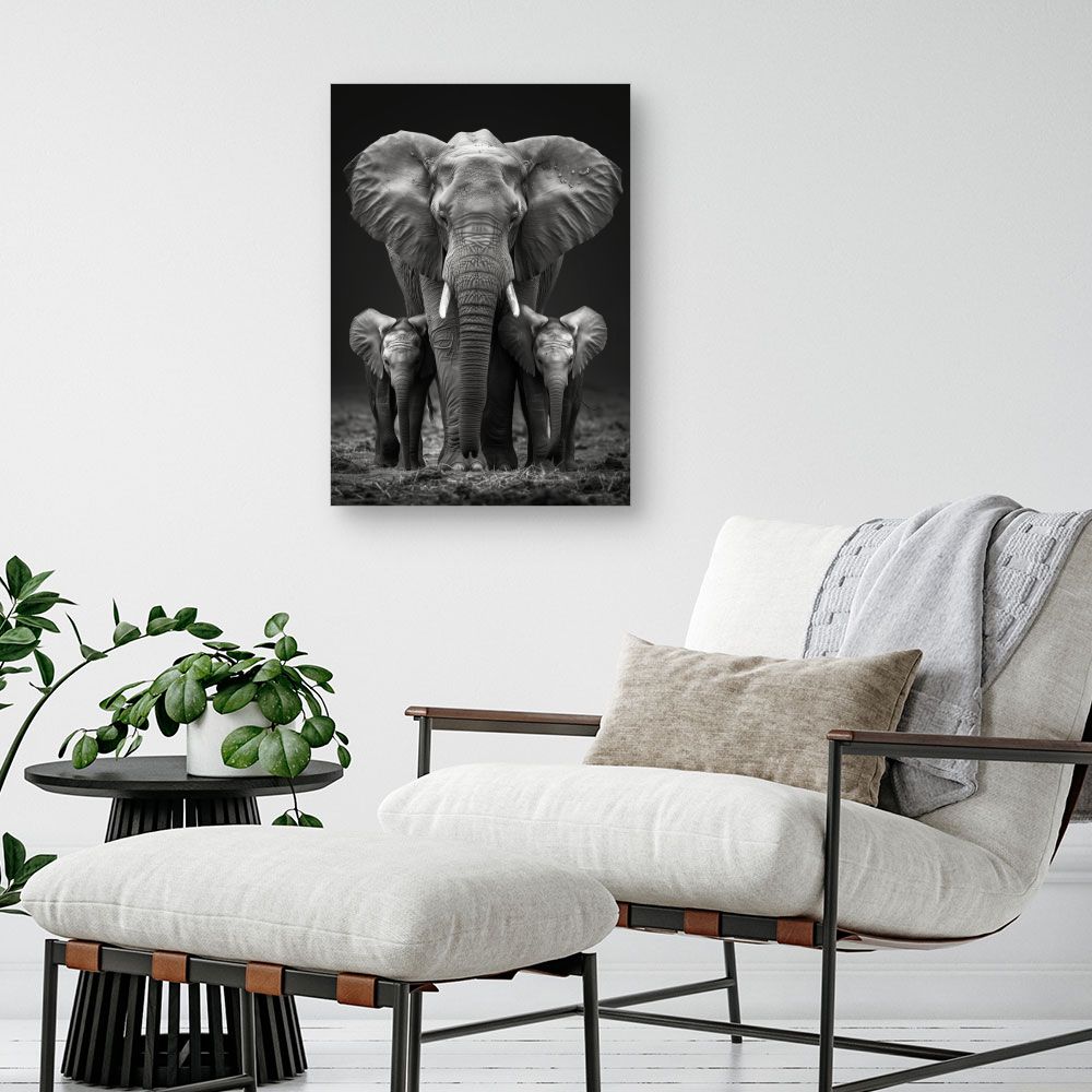 Toile "Éléphants majestueux"