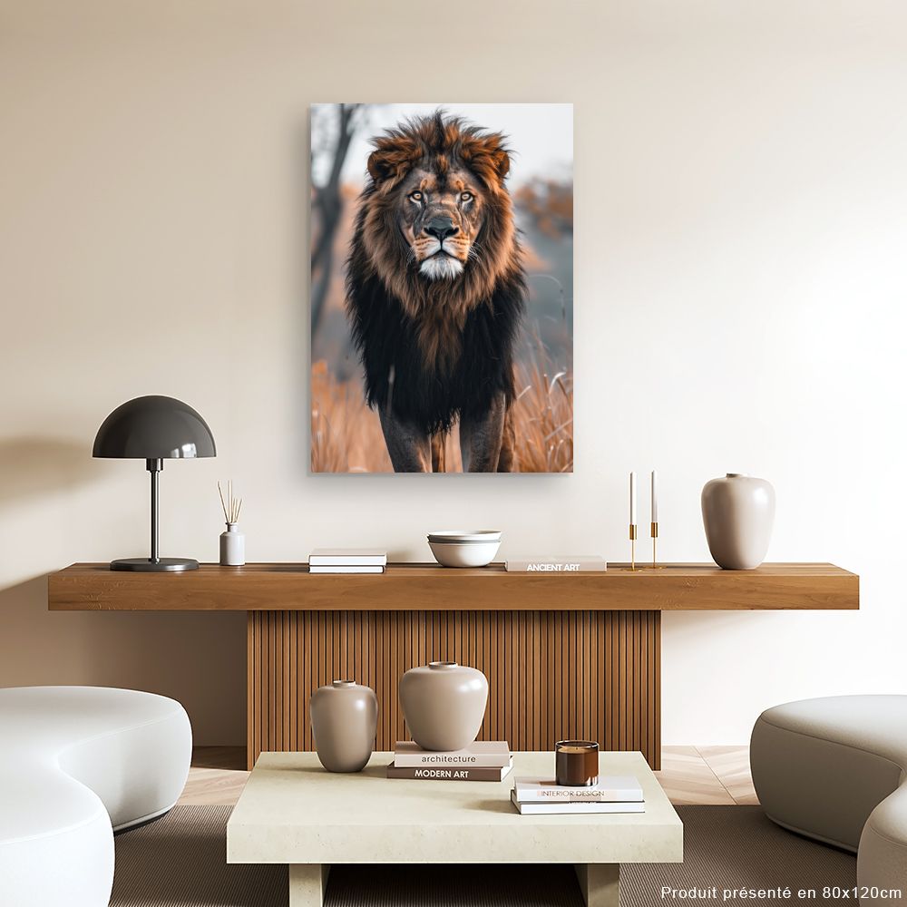 Toile "Majestueux lion sauvage"