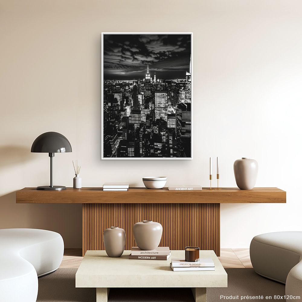 Toile "Ville lumineuse nocturne"