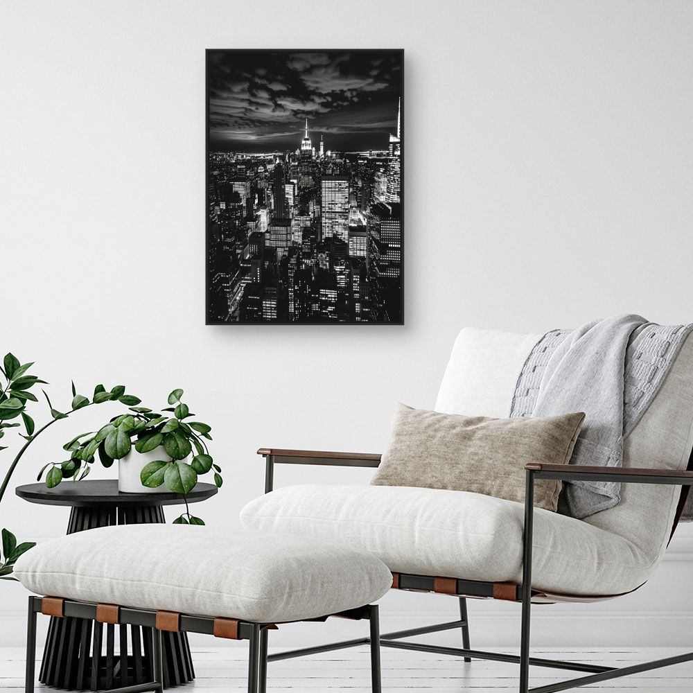 Toile "Ville lumineuse nocturne"