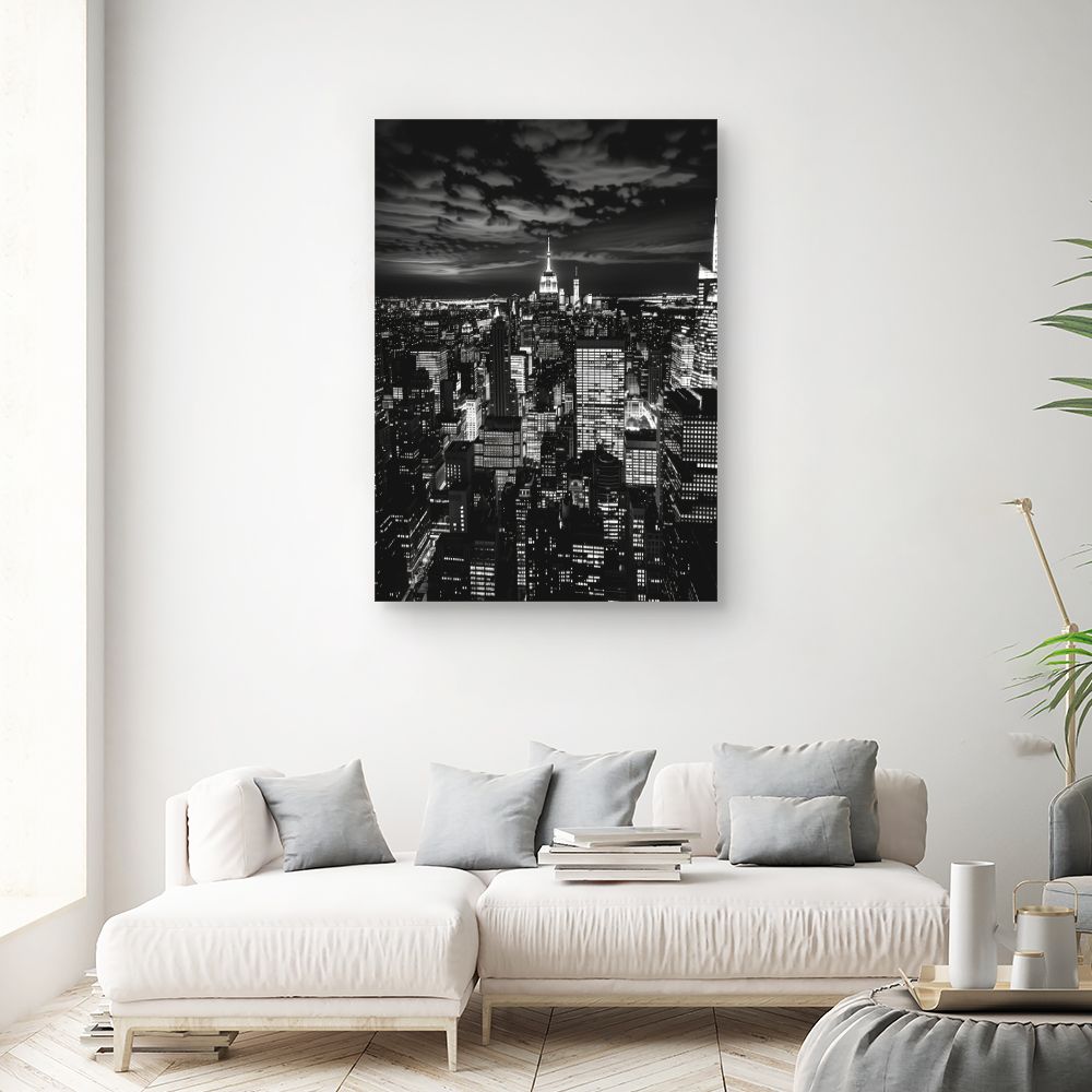 Toile "Ville lumineuse nocturne"