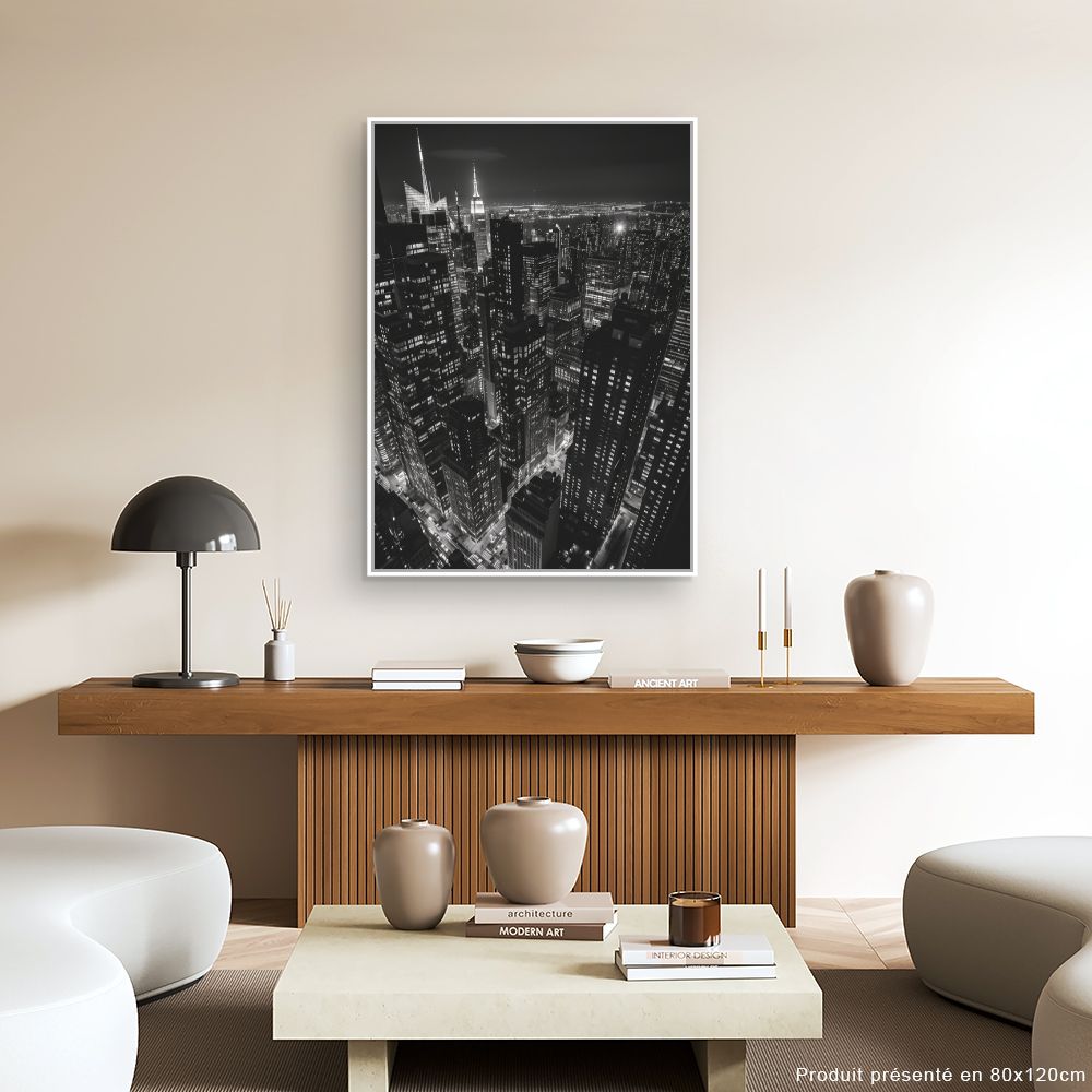 Toile "Ville lumineuse nocturne"