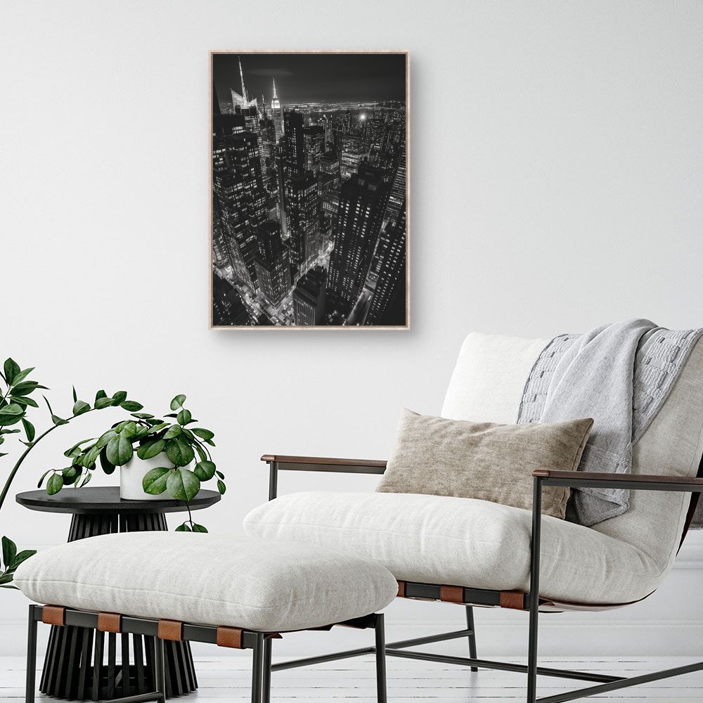 Toile "Ville lumineuse nocturne"