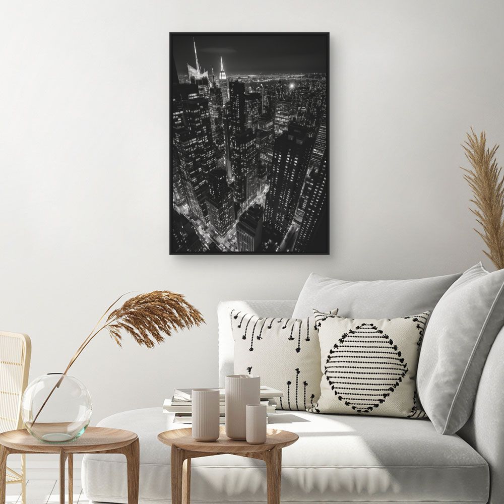 Toile "Ville lumineuse nocturne"