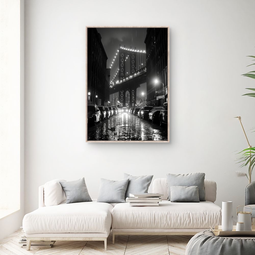 Toile "Pont urbain lumineux"