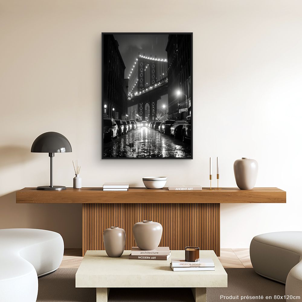Toile "Pont urbain lumineux"
