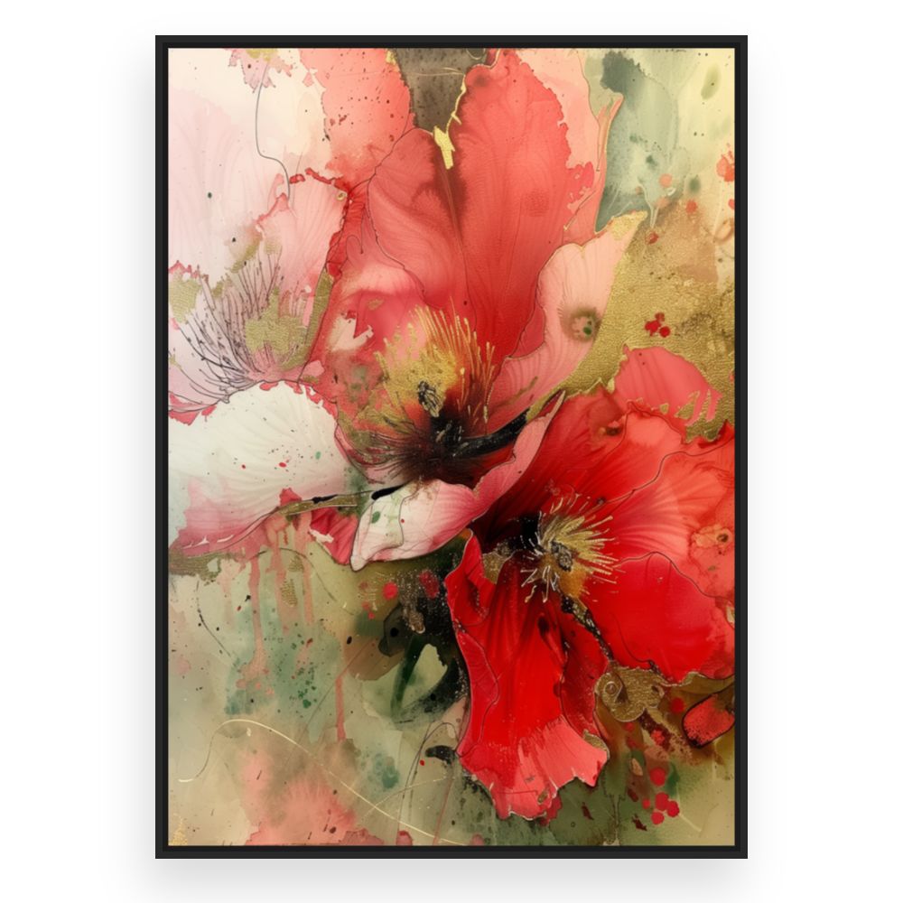 Toile Fleurs éclatantes – toile cadre noir (slide 3)