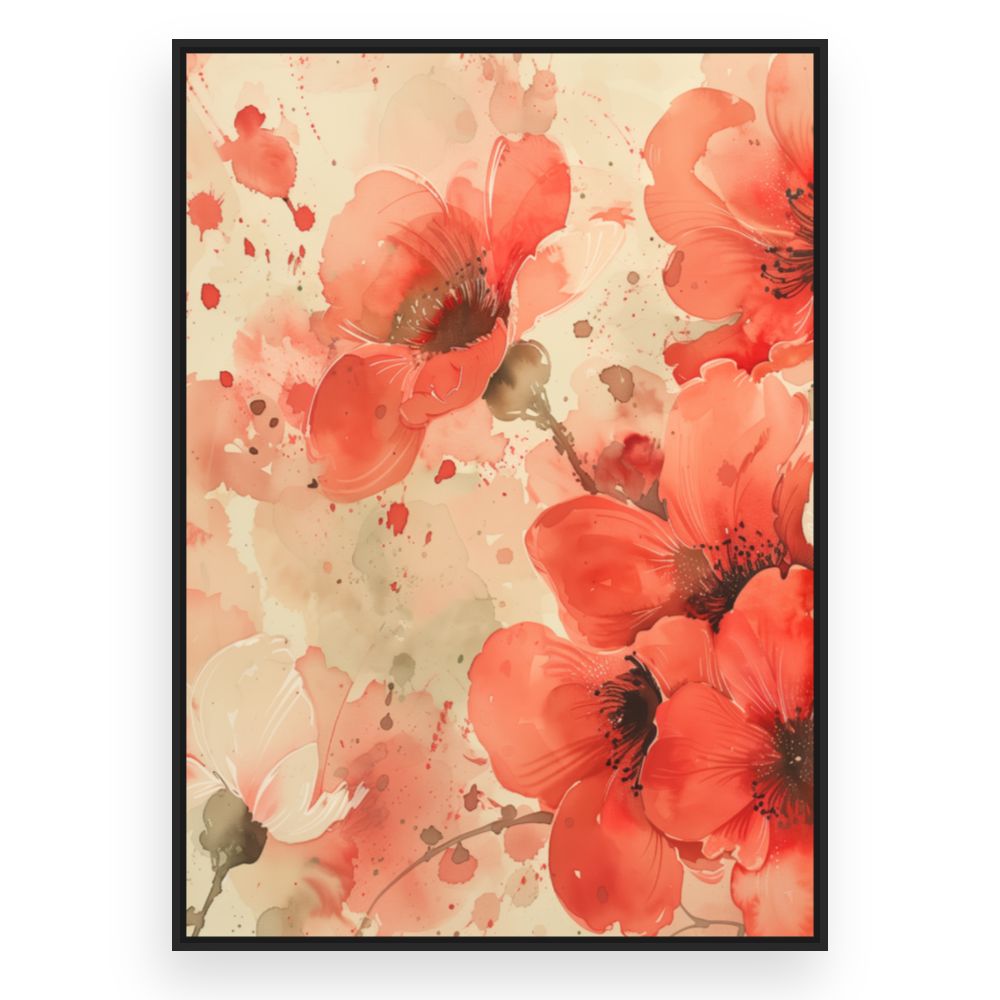 Toile Fleurs éclatantes – toile cadre noir (slide 3)