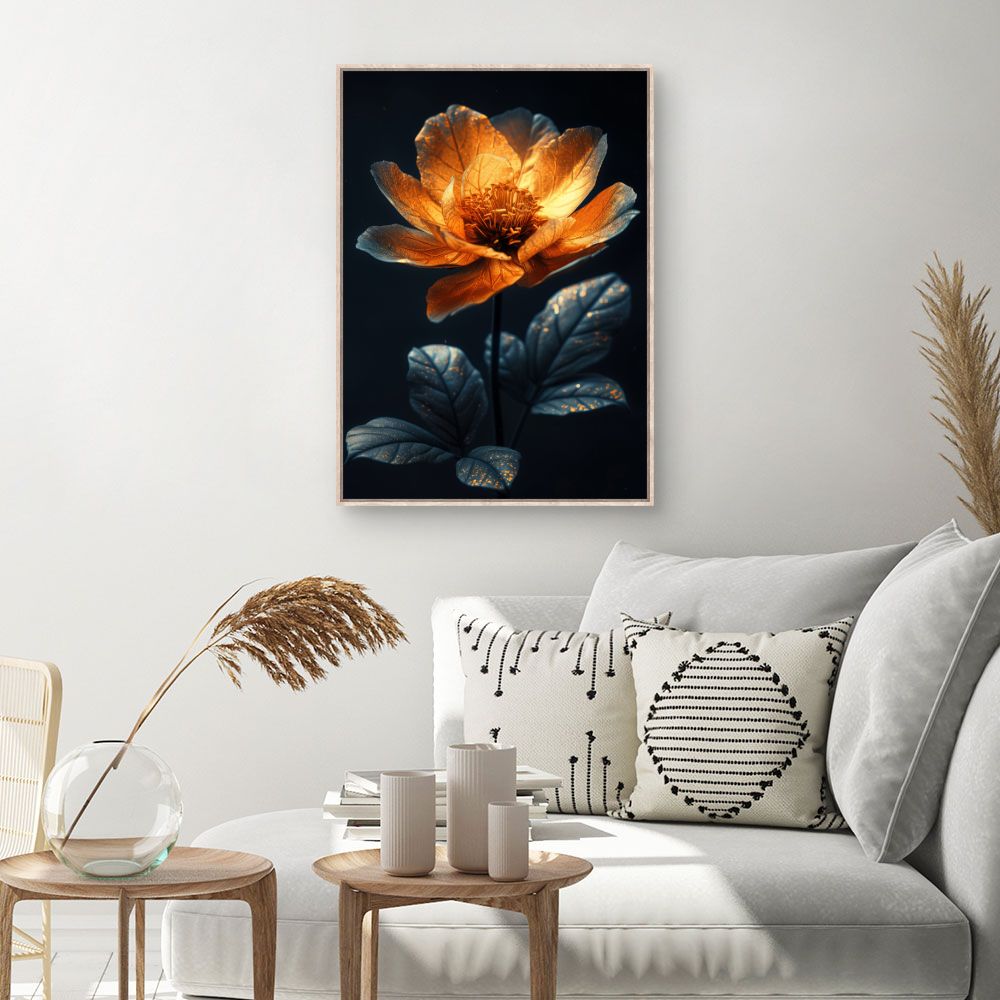 Toile Fleur éclatante – toile cadre naturel (slide 1, 60×90)