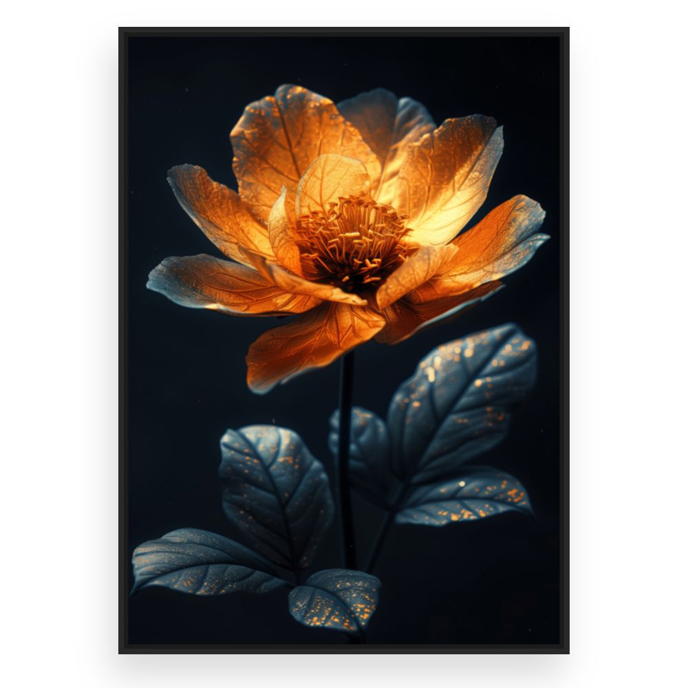 Toile Fleur éclatante – toile cadre noir (slide 3)