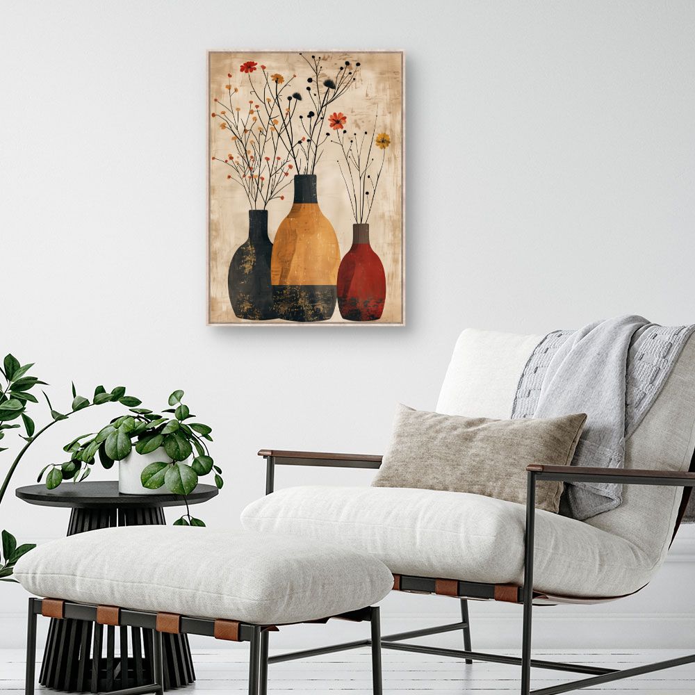 Toile "Vases floraux élégants"