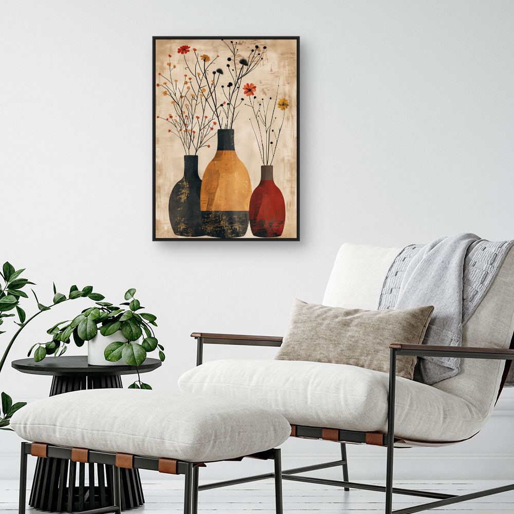 Toile "Vases floraux élégants"
