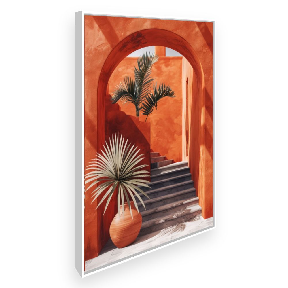 Toile Escalier exotique – toile cadre blanc (slide 2)