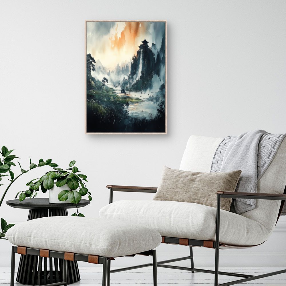 Schilderij "Serene berglandschap"