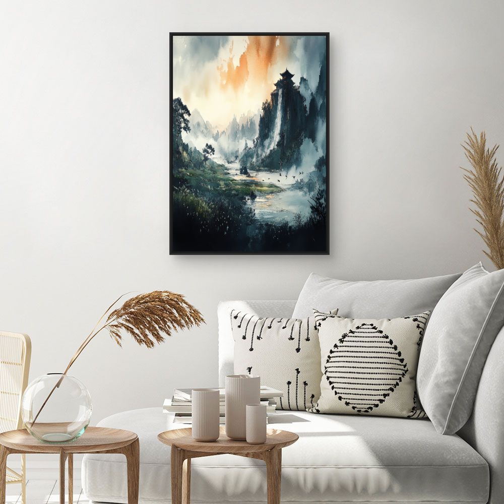 Schilderij "Serene berglandschap"
