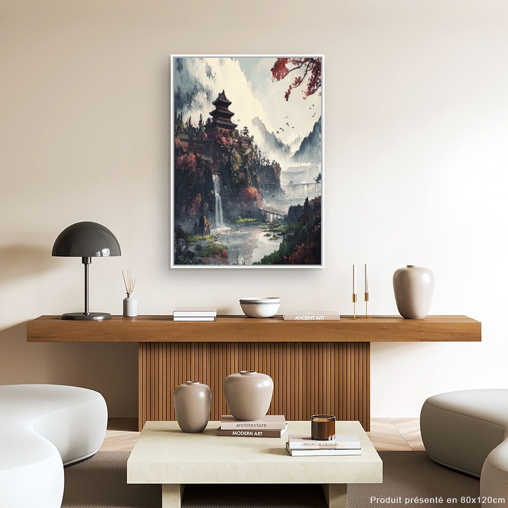 Schilderij "Serene Aziatische landschap"