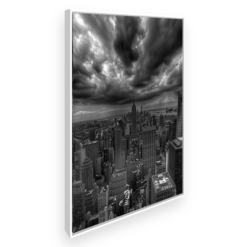 Toile Ciel orageux urbain – toile cadre blanc (slide 2)