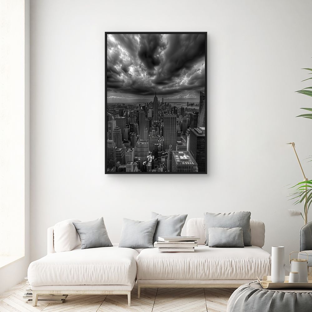 Toile "Ciel orageux urbain"