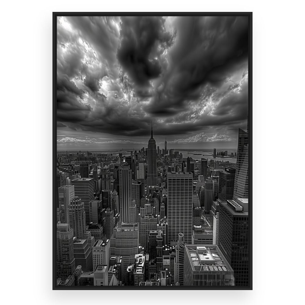 Toile Ciel orageux urbain – toile cadre noir (slide 3)